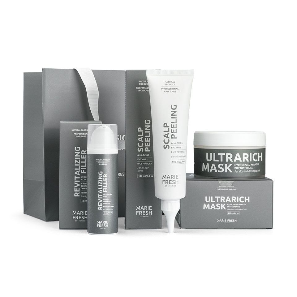 Набір для волосся Marie Fresh Cosmetics Professional Hair Series (маска, 200 мл + філер, 50 мл + пілінг, 100 мл)
